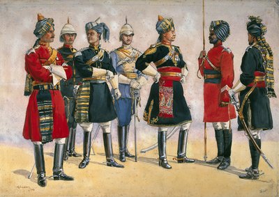 British Officers, Indian Army, illustration for 